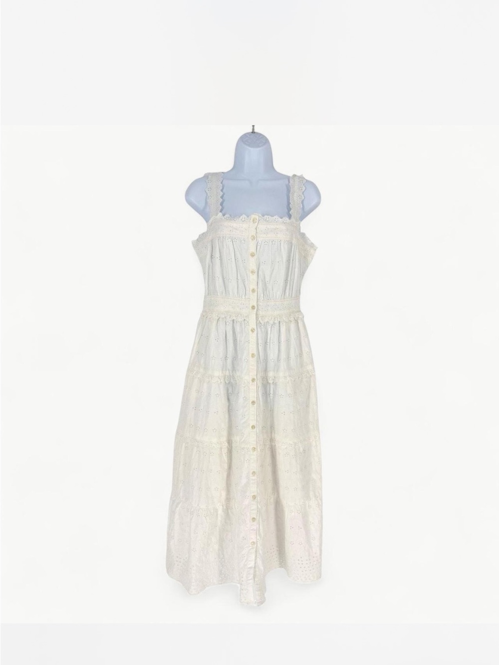 Gap x DǑEN Cream Eyelet Maxi Dress